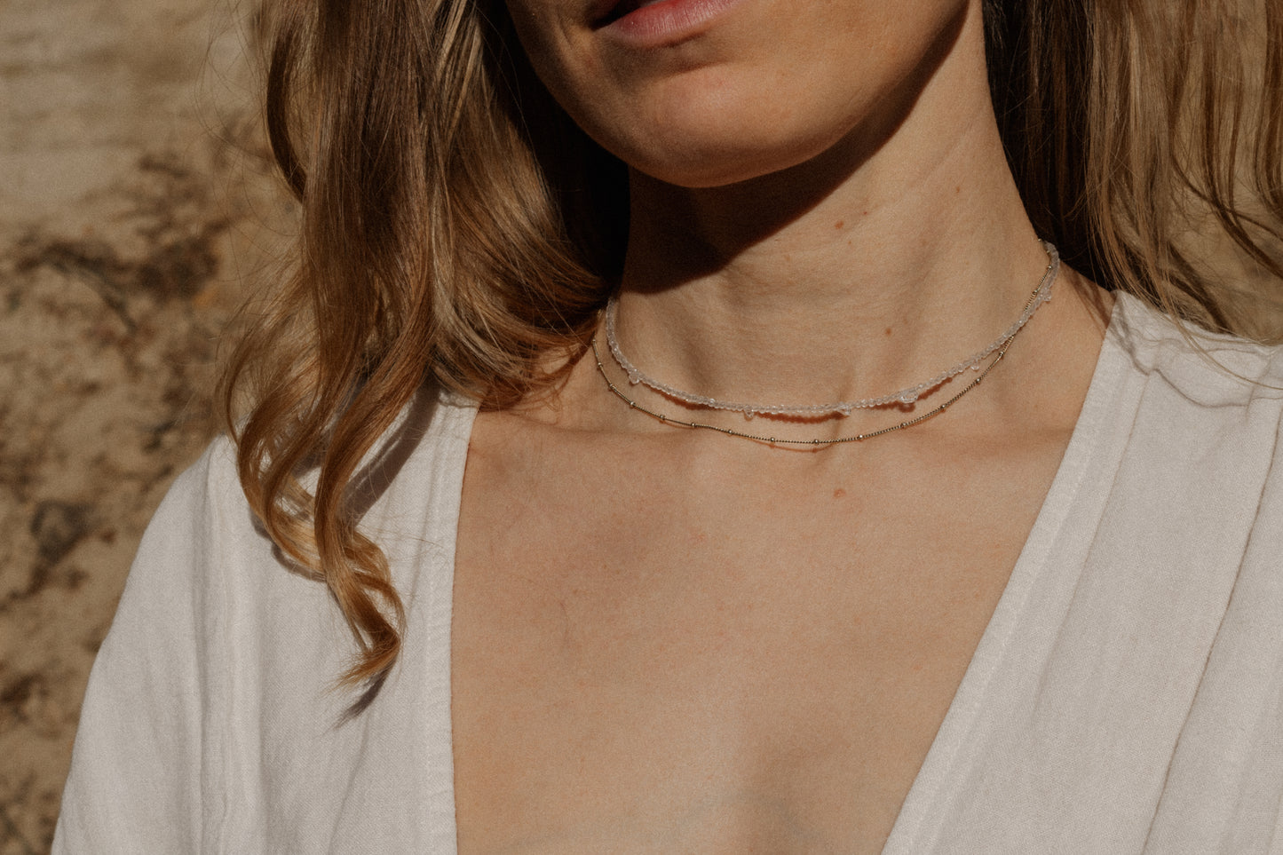 INNER WISDOM · Halskette minimalistisch Bergkristall mit Herkimer Diamanten