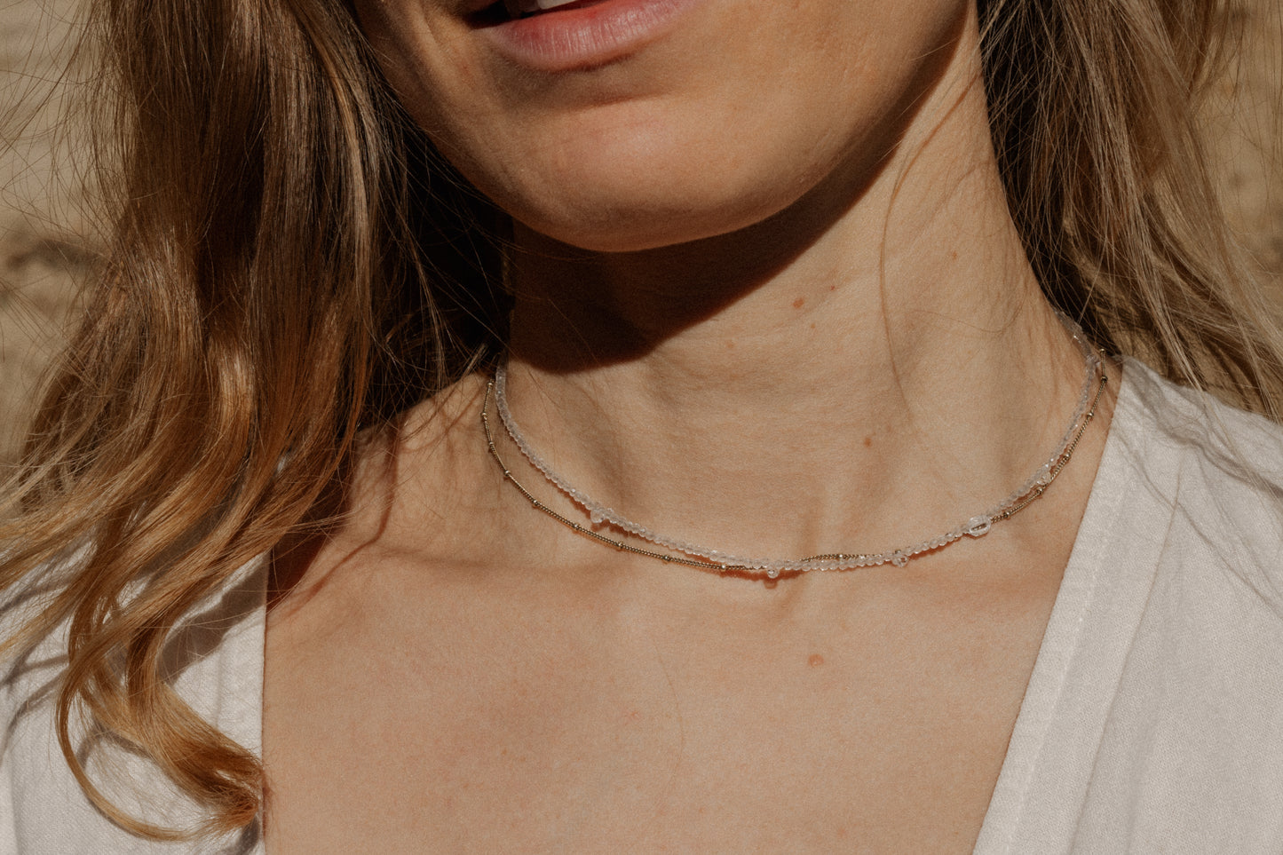 INNER WISDOM · Halskette minimalistisch Bergkristall mit Herkimer Diamanten