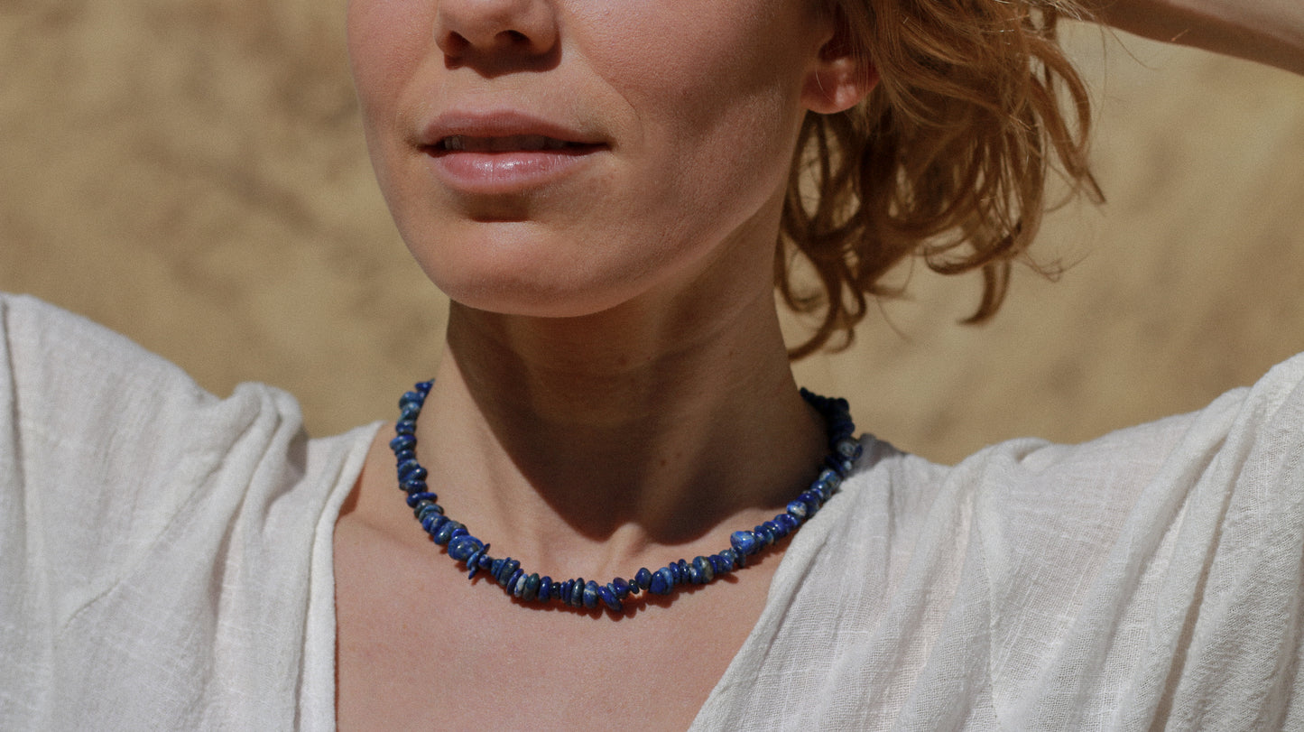WISDOM · Lapislazuli-Splitterkette mit Schiebeverschluss