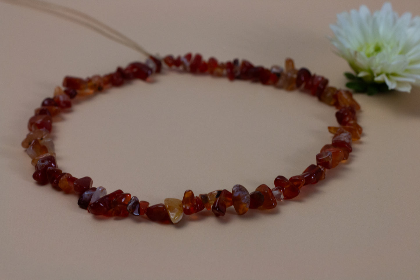 COURAGE · Karneol Splitterkette mit Schiebeverschluss