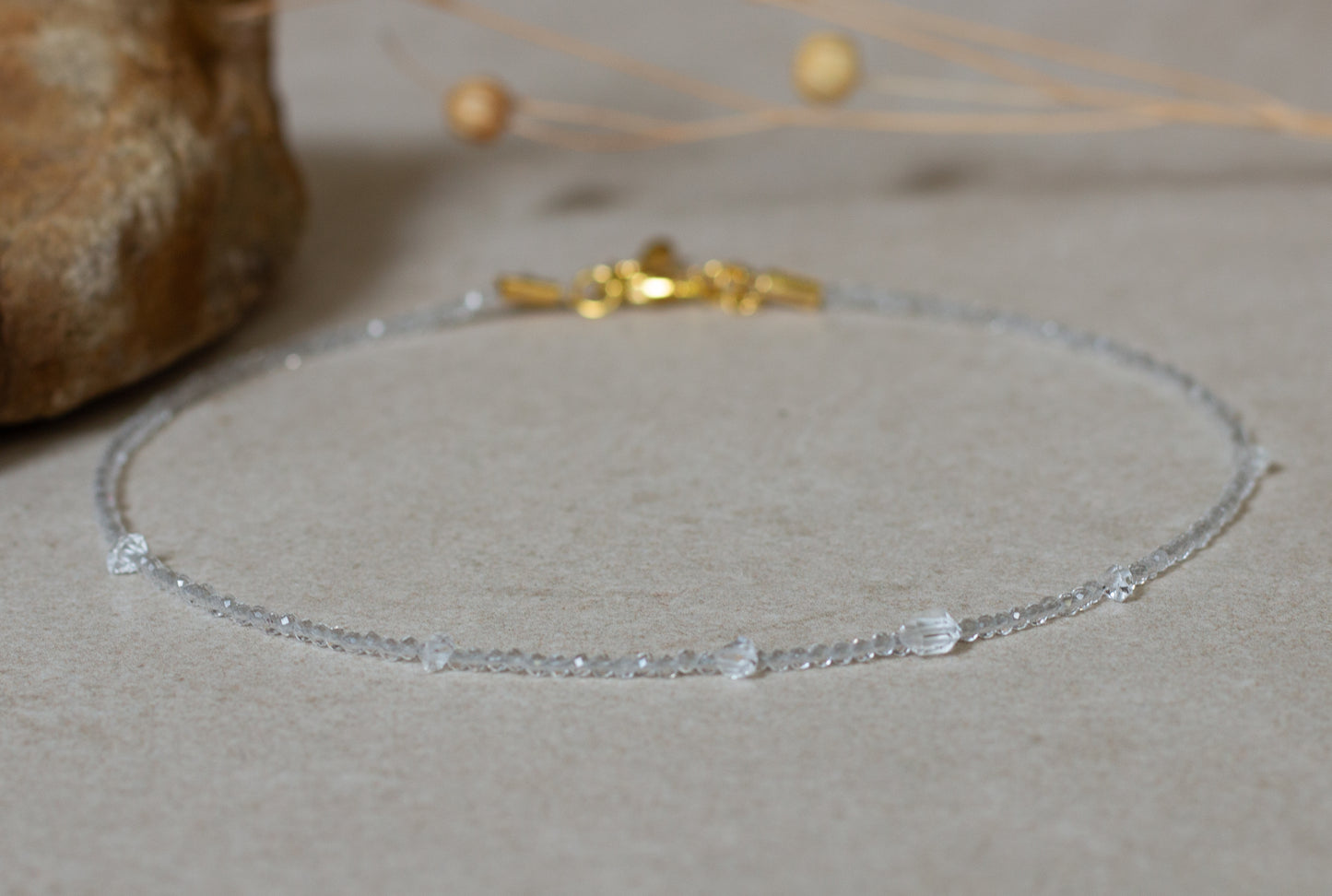 INNER WISDOM · Halskette minimalistisch Bergkristall mit Herkimer Diamanten