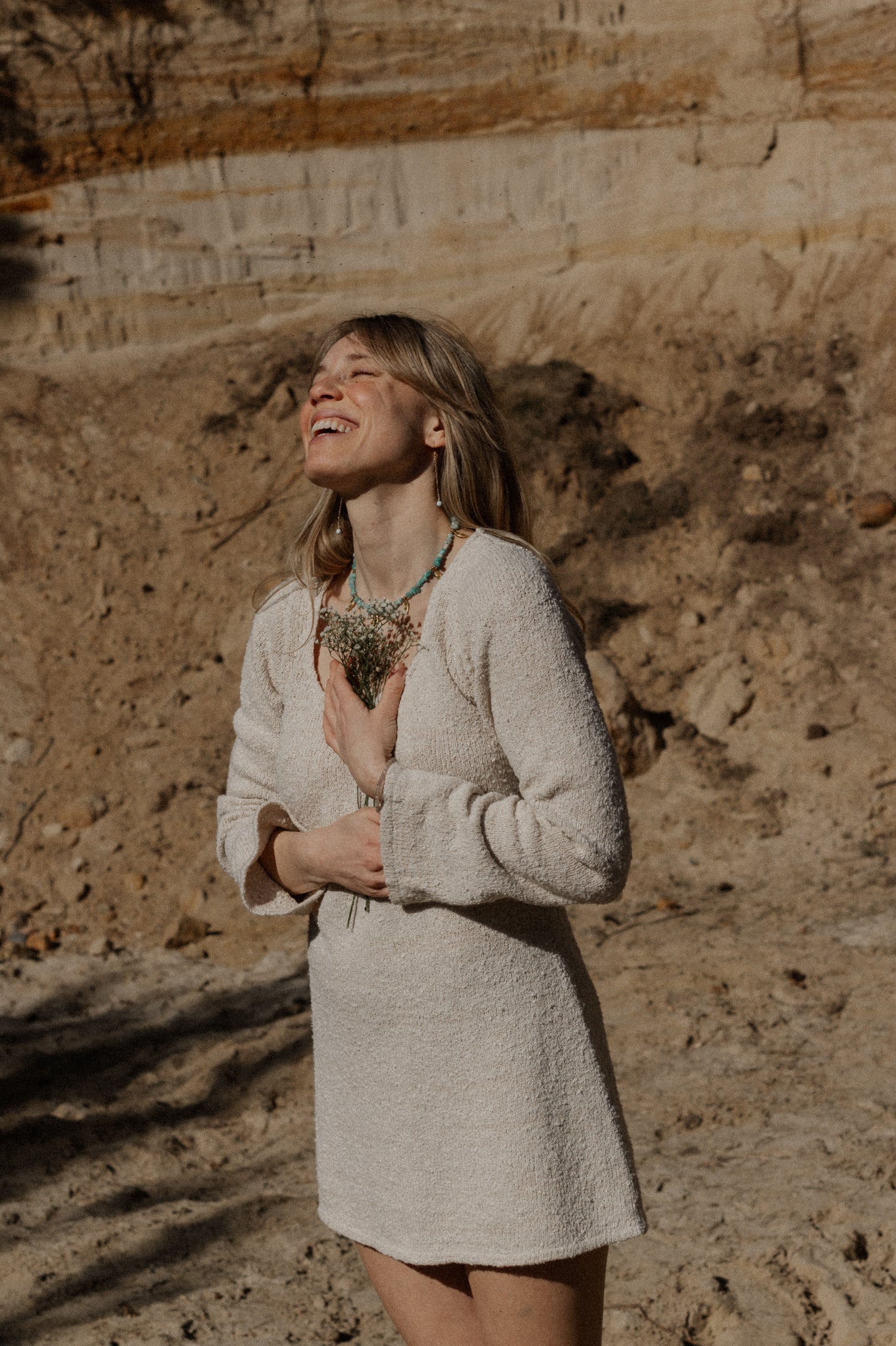 WANDERESS · Amazonit & Messing Halskette